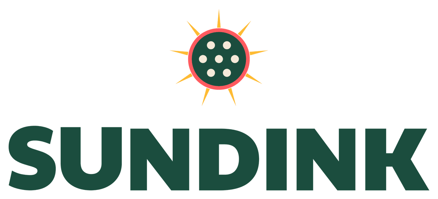 Welcome to Sundink — rising-sun pickleball mark and wordmark